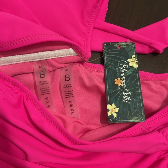 Blooming Jelly High Waisted Bikini Halter Criss
Cross Wrap Swim Suit Hot Pink - Picture 6 of 13